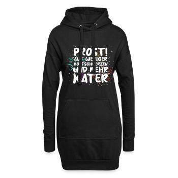 Neujahr Feuerwerk Silvester - Hoodie-Kleid - Schwarz - Vorne