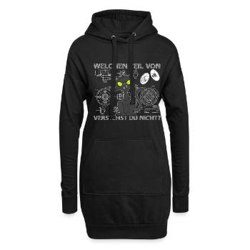 Welchen Teil von verstehst du nicht Ingenieur - Hoodie-Kleid - Schwarz - Vorne