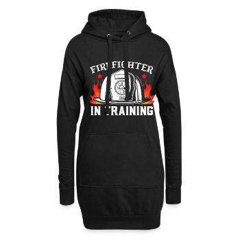 Feuerwehrmann In Ausbildung - Hoodie-Kleid - Schwarz - Vorne
