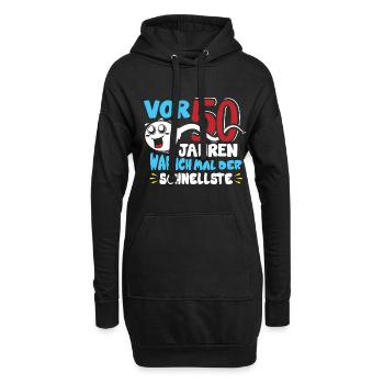 50.Geburtstag 50 Jahre Sperma Spruch - Hoodie-Kleid - Schwarz - Vorne