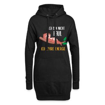 Ich bin Nicht Faul Ich Spare Energie Faultier - Hoodie-Kleid - Schwarz - Vorne