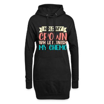 Tenez ma couronne pendant que je termine ma chimio 45 - Sweat-shirt à capuche long Femme - noir - Devant