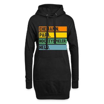 Eishockey Papa Vater Hockeyspieler Hockey - Hoodie-Kleid - Schwarz - Vorne
