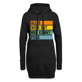 Felix - Hoodie-Kleid - Schwarz - Vorne