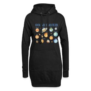 Merveille d’aquarelle - Système solaire nommé - Sweat-shirt à capuche long Femme - noir - Devant