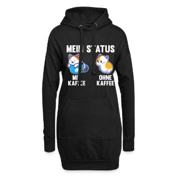 Katze Mein Status Mit Kaffee Ohne Kaffee - Hoodie-Kleid - Schwarz - Vorne
