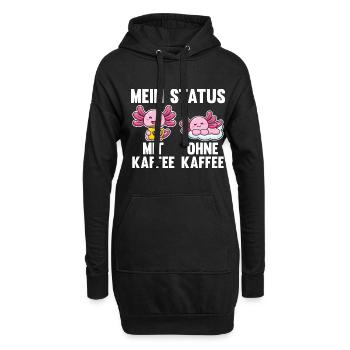 Axolotl Mein Status Mit Kaffee Ohne Kaffee - Hoodie-Kleid - Schwarz - Vorne