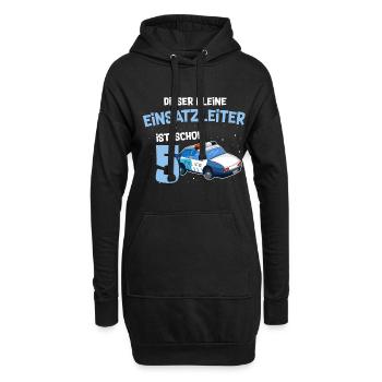 5 Geburtstag Polizei 5 Jahre Alt - Hoodie-Kleid - Schwarz - Vorne