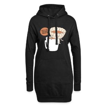 Kaffee Koffein Barista Espresso - Hoodie-Kleid - Schwarz - Vorne