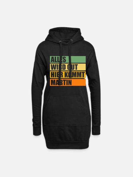 Martin - Hoodie-Kleid - Schwarz