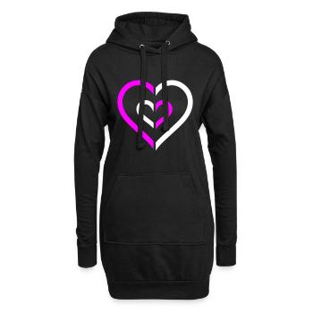Symbole du cœur Amour - Sweat-shirt à capuche long Femme - noir - Devant