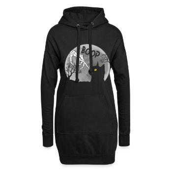 Boop Squelette Chat Halloween - Sweat-shirt à capuche long Femme - noir - Devant