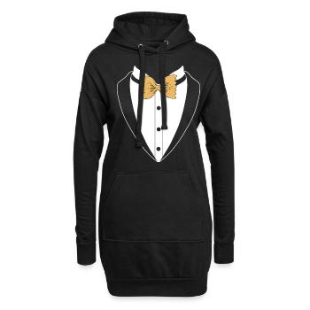 Costume homme avec nouille Mafia Parrain Drôle de Veste - Sweat-shirt à capuche long Femme - noir - Devant