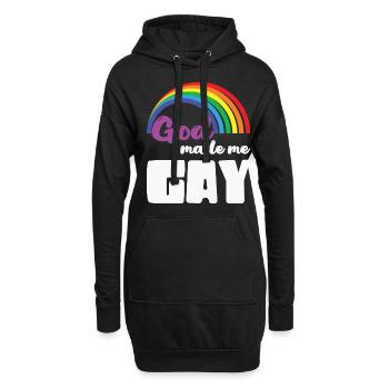 LBGT Flag Gay Pride Dieu humain m’a fait gay - Sweat-shirt à capuche long Femme - noir - Devant