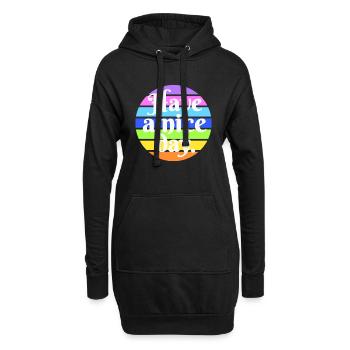 Bonne journée - Sweat-shirt à capuche long Femme - noir - Devant