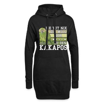 Die will nur zu den Kakapos Papagei - Hoodie-Kleid - Schwarz - Vorne