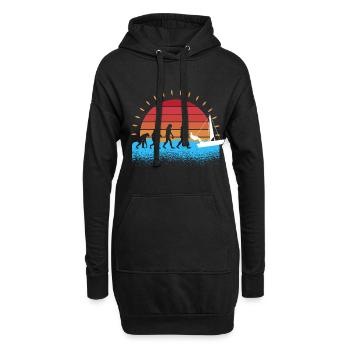 Evolution Segelboot Segler Segeln - Hoodie-Kleid - Schwarz - Vorne