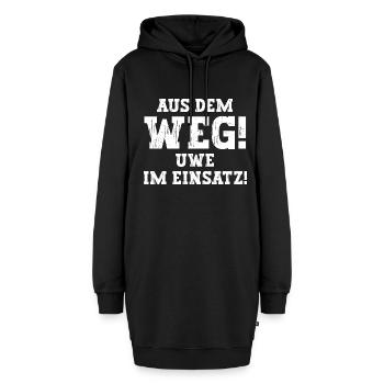 Uwe Lustiger Spruch Vorname Name Uwe - Hoodie-Kleid - Schwarz - Vorne