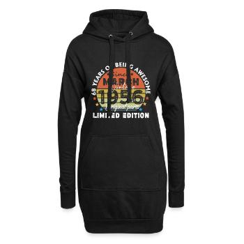 68 Jahre alt Baujahr 1956 Jahrgang März 1956 - Hoodie-Kleid - Schwarz - Vorne