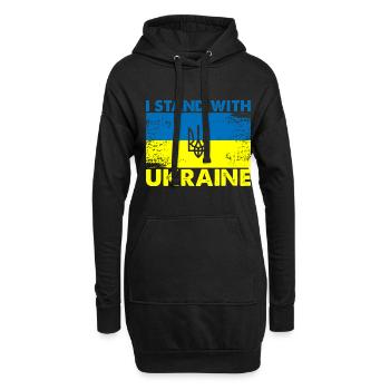 I Stand With Ukraine - Hoodie-Kleid - Schwarz - Vorne