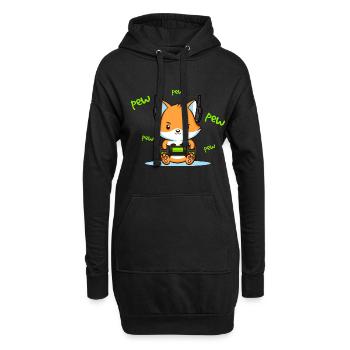 Pew Pew Pew Fuchs - Hoodie-Kleid - Schwarz - Vorne