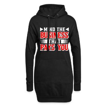 Attention à l’entreprise qui vous paie 39 - Sweat-shirt à capuche long Femme - noir - Devant