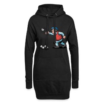 Franzose spielt Petanque für einen Petanque - Hoodie-Kleid - Schwarz - Vorne