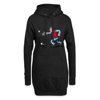 Franzose spielt Petanque für einen Petanque - Hoodie-Kleid - Schwarz - Vorne