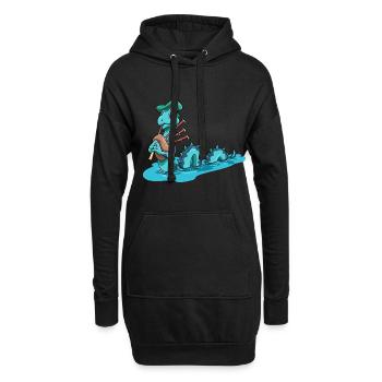 Seeungeheuer Fabelwesen Schottland Dudelsack - Hoodie-Kleid - Schwarz - Vorne