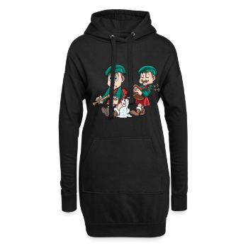 Dudelsack Witz Lusitg Spass - Hoodie-Kleid - Schwarz - Vorne
