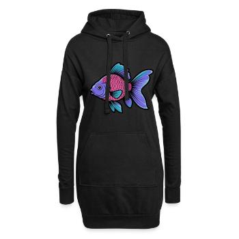 Goldfische Aquaristik Aquarium - Hoodie-Kleid - Schwarz - Vorne