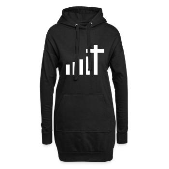 Verbinde dich Jesus Gott Kirche Pilger Wallfahrt - Hoodie-Kleid - Schwarz - Vorne