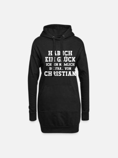 Ich bin die Frau von Christian Hochzeit - Hoodie-Kleid - Schwarz
