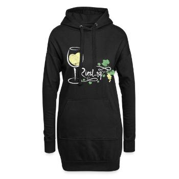 Riesling Rotwein trinken Wein trinken Spruch - Hoodie-Kleid - Schwarz - Vorne
