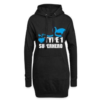 Sensibilisation au diabète de superhéros de type un DT1 - Sweat-shirt à capuche long Femme - noir - Devant