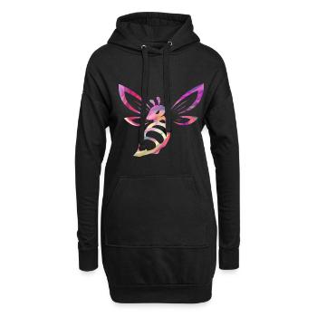Stechend Bunte Wespe - Hoodie-Kleid - Schwarz - Vorne