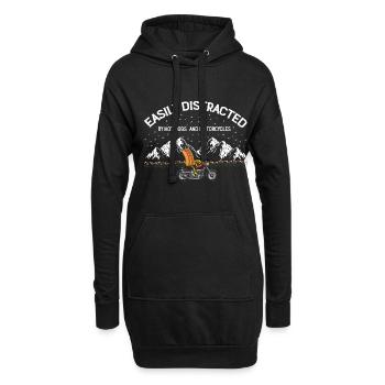 Hot Dog Moto MotoCycliste Biker Cadeau - Sweat-shirt à capuche long Femme - noir - Devant