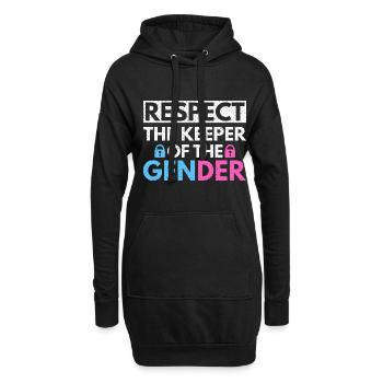 Gender Reveal Design für eine Gender-Hüterin - Hoodie-Kleid - Schwarz - Vorne