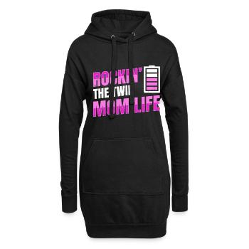 Rockin' the Twin Mom life Design für eine Mutter - Hoodie-Kleid - Schwarz - Vorne