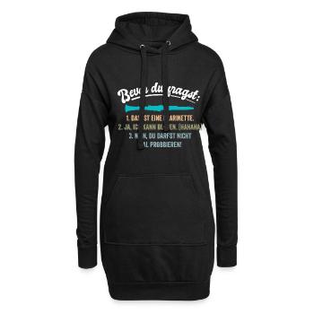 Klarinette Musik Instrument - Hoodie-Kleid - Schwarz - Vorne