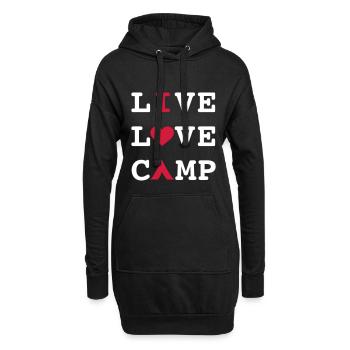 camping - Sweat-shirt à capuche long Femme - noir - Devant