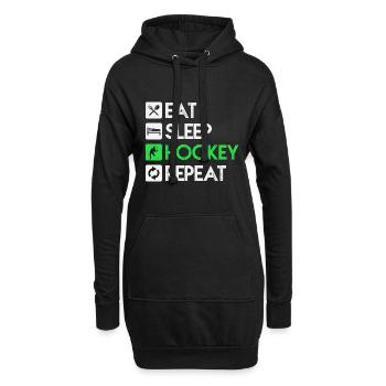 Puck Eat Sleep Hockey Repeat Cadeau - Sweat-shirt à capuche long Femme - noir - Devant