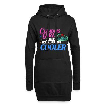 Felsklettern Klettern Indoor Bouldern Mädchen Wand - Hoodie-Kleid - Schwarz - Vorne