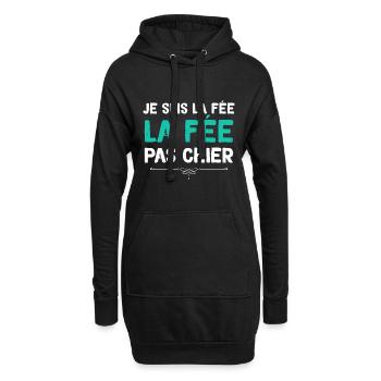 La Fée Pas Chier Humour Femme - Sweat-shirt à capuche long Femme - noir - Devant