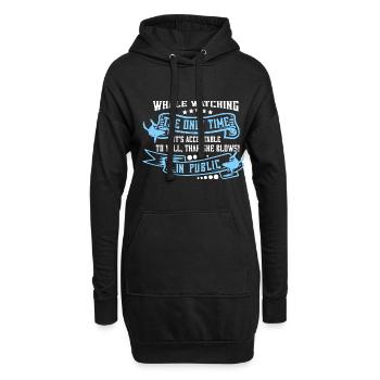 Meeressäuger für Orca-Beobachtung und Buckelwal - Hoodie-Kleid - Schwarz - Vorne
