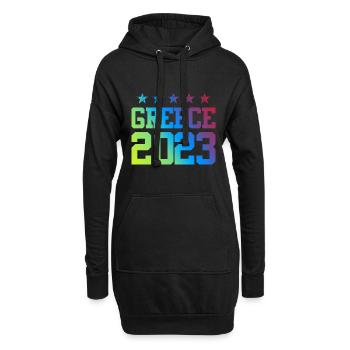Grèce 2023 - Sweat-shirt à capuche long Femme - noir - Devant