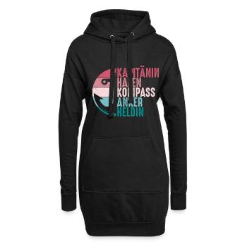 Kapitänin Hafen Kompass Anker Retro Seglerin - Hoodie-Kleid - Schwarz - Vorne