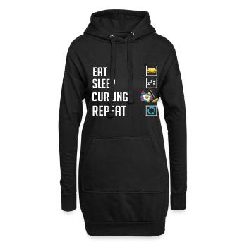 Joueur de jeu de sports de curling Curling Stones Ice - Sweat-shirt à capuche long Femme - noir - Devant