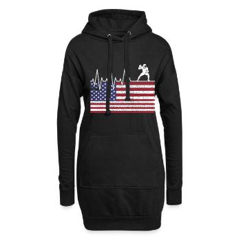 US Flag American Football - Hoodie-Kleid - Schwarz - Vorne