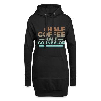 Half Coffee Half Counselor 2 - Hoodie-Kleid - Schwarz - Vorne